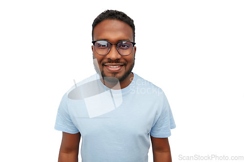 Image of smiling african american man in glasses