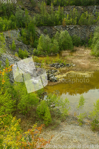 Image of abandoned flooded quarry, Czech republic