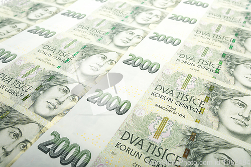 Image of czech banknotes crowns background