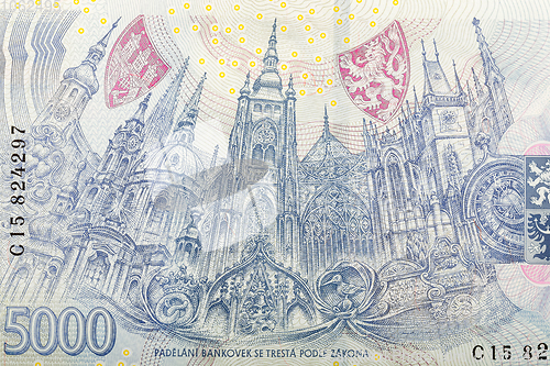 Image of detail of czech banknote