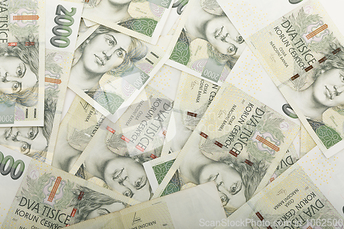 Image of czech banknotes crowns background
