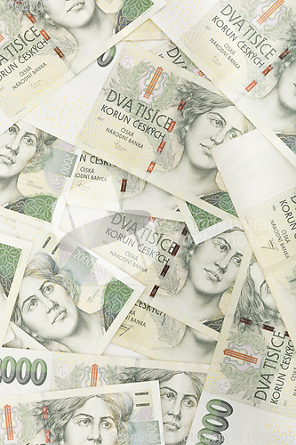 Image of czech banknotes crowns background