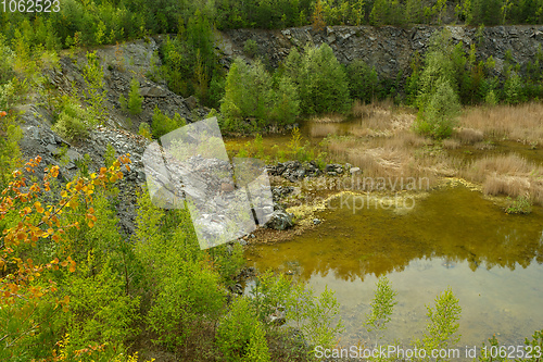 Image of abandoned flooded quarry, Czech republic