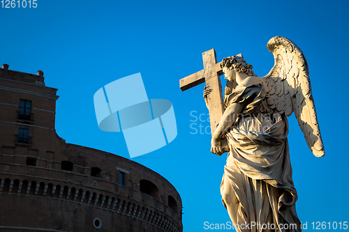 Image of Catholic angel with cross