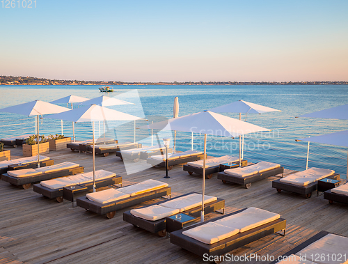 Image of SYRACUSE, ITALY - sunset in front of the sea