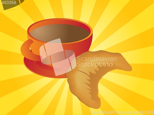 Image of Coffee and croissant