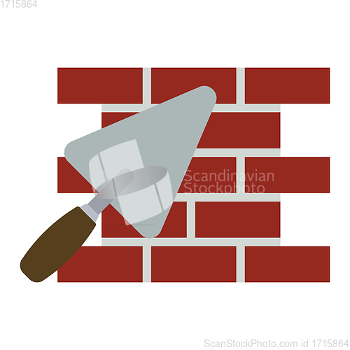 Image of Icon of brick wall with trowel