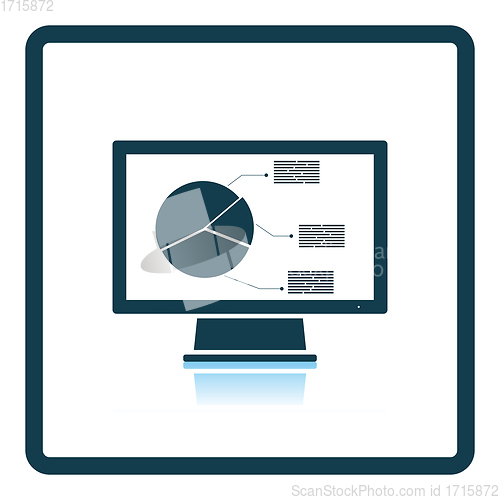 Image of Monitor with analytics diagram icon