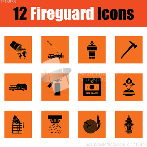 Image of Set of fire service icons