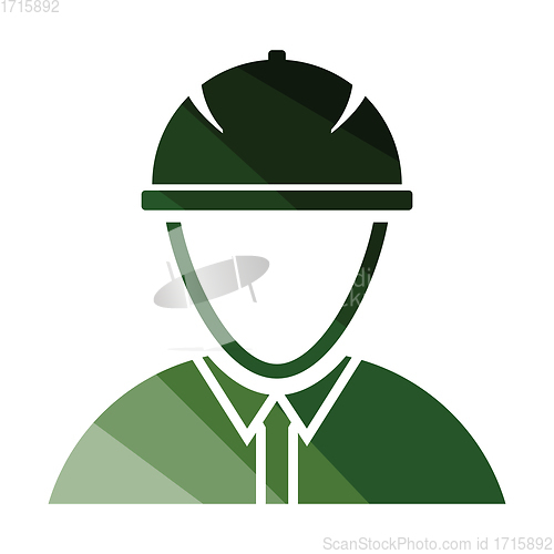 Image of Icon of construction worker head in helmet