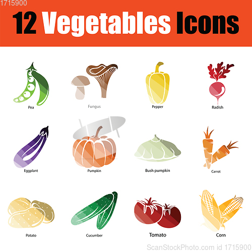 Image of Vegetables icon set