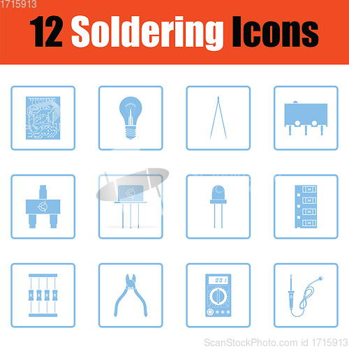 Image of Set of soldering  icons