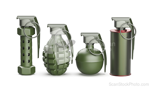 Image of Different hand grenades