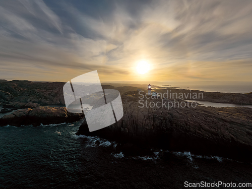 Image of Coastal lighthouse. Lindesnes Lighthouse is a coastal lighthouse