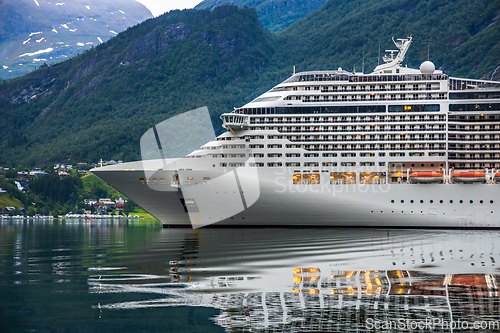 Image of Cruise Liners On Geiranger fjord, Norway