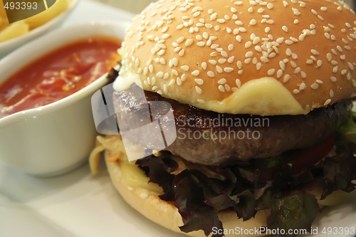 Image of Fancy cheeseburger