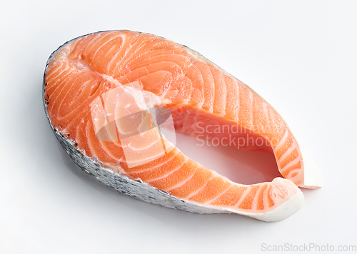 Image of fresh raw salmon steak