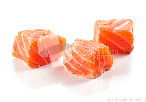 Image of fresh raw salmon pieces