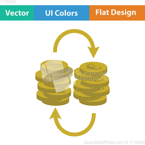 Image of Dollar euro coins stack icon