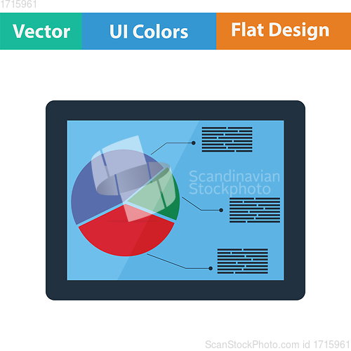 Image of Tablet with analytics diagram icon