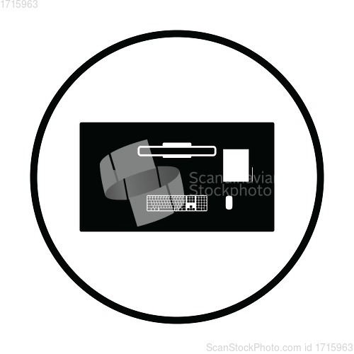 Image of Office table top view icon