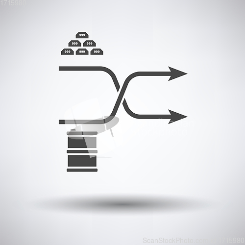 Image of Gold and oil comparison chart icon