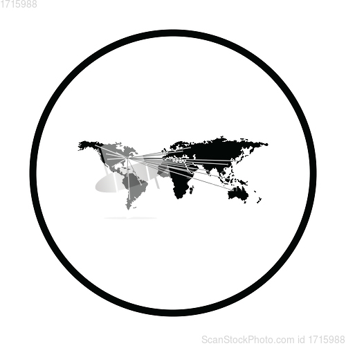 Image of Map with directions to all part of the World