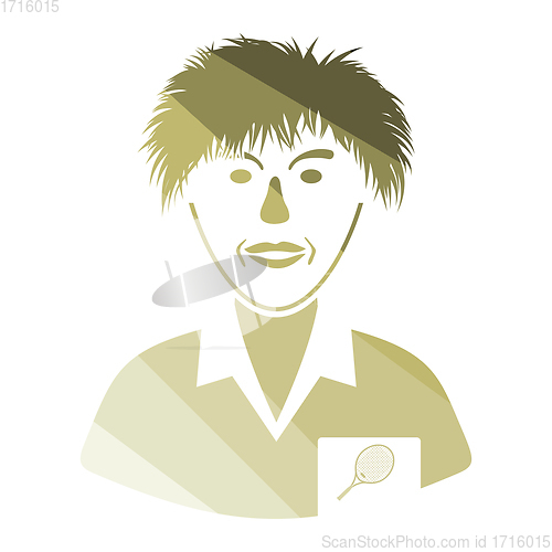 Image of Tennis man athlete head icon