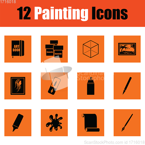 Image of Set of painting icons