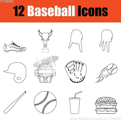 Image of Baseball icon set