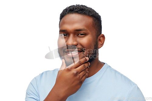 Image of portrait of smiling young african american man