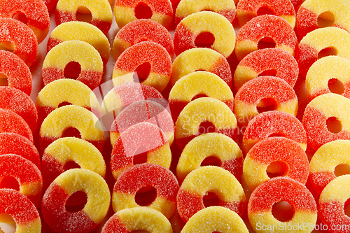 Image of Orange and Yellow Gummy Candy Background