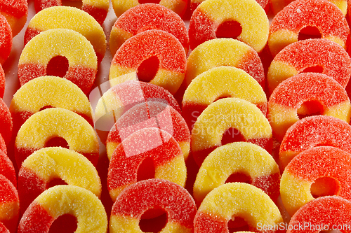 Image of Orange and Yellow Candy Rings Background