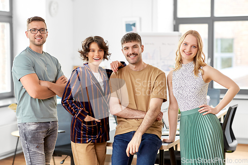 Image of happy business team at office