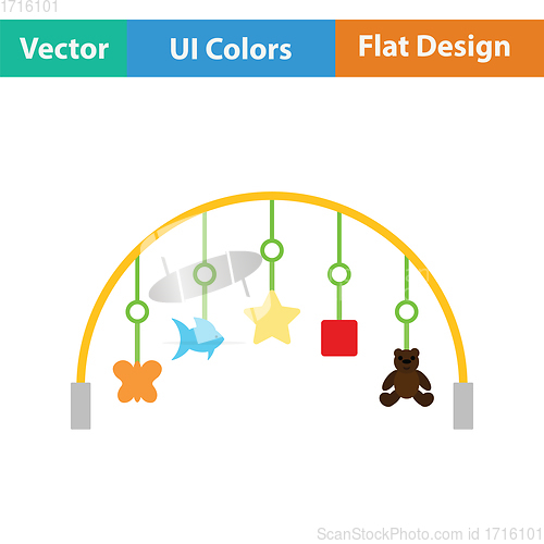 Image of Baby arc with hanged toys icon