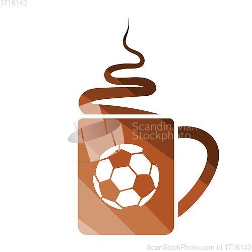 Image of Football fans coffee cup with smoke icon