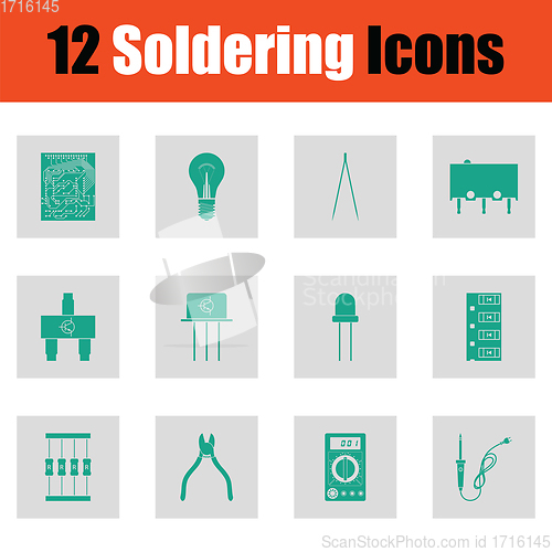 Image of Set of soldering  icons