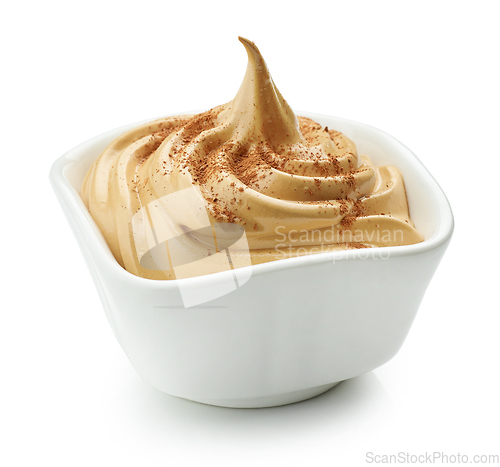 Image of whipped caramel and coffee mousse dessert