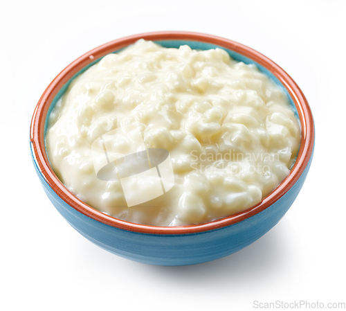 Image of bowl of rice milk pudding