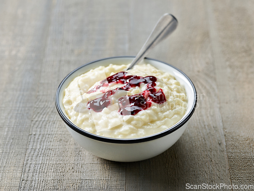 Image of bowl of rice milk pudding