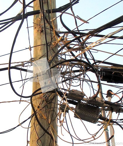 Image of Unsafe electrical wires.