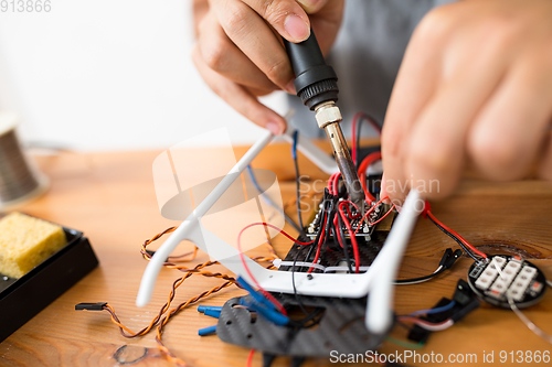 Image of Welding component on flying drone