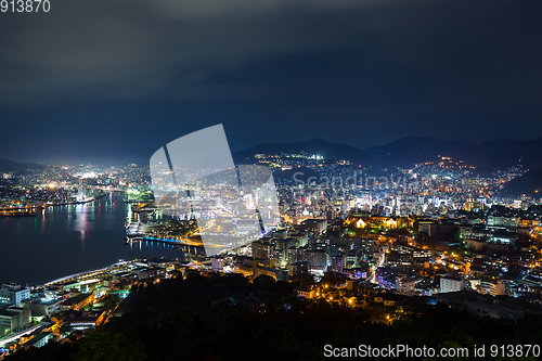 Image of Nagasaki city at night