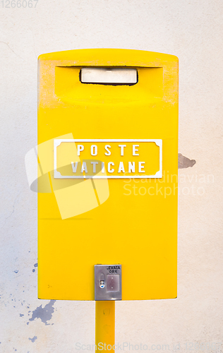 Image of Yellow post box in Vatican