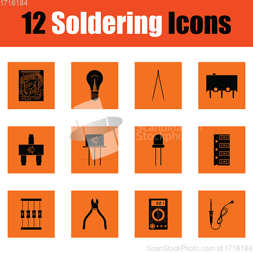 Image of Set of soldering  icons