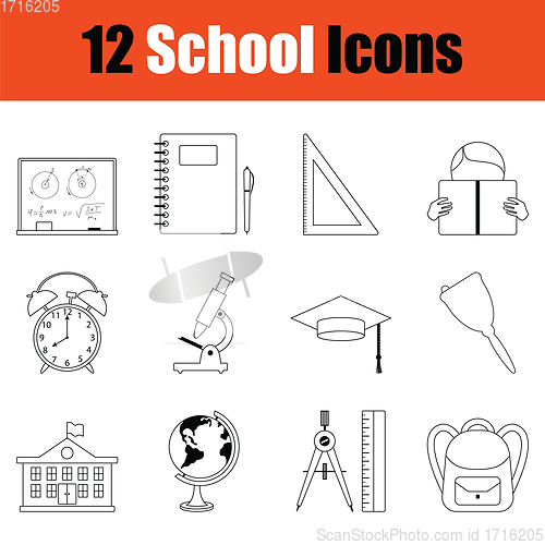 Image of School icon set
