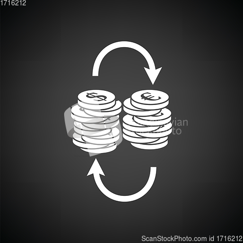 Image of Dollar euro coins stack icon