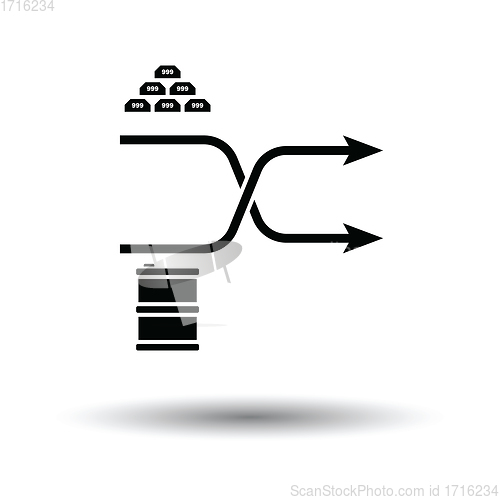 Image of Gold and oil comparison chart icon