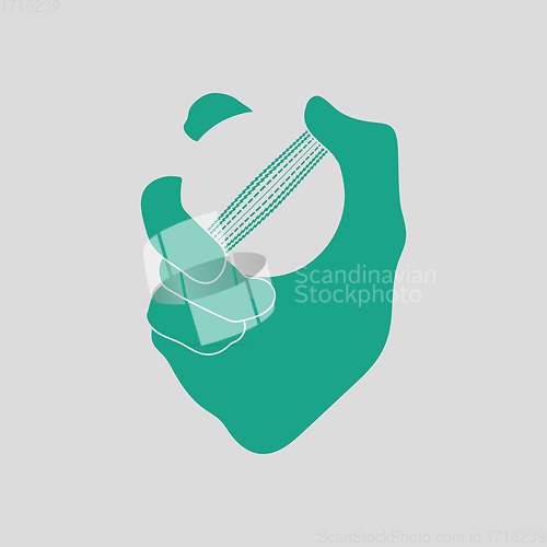 Image of Hand holding cricket ball icon