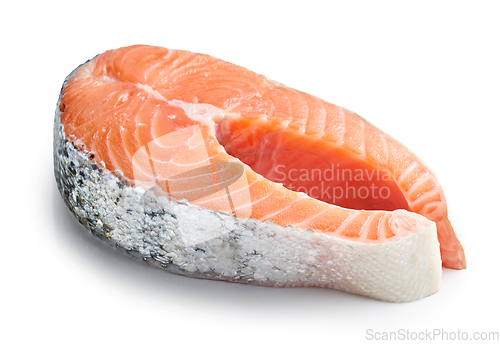 Image of fresh raw salmon steak